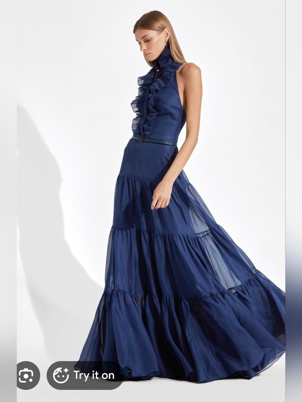 Ralph Lauren Navy Halter Maxi Dress - Picture 3 of 12